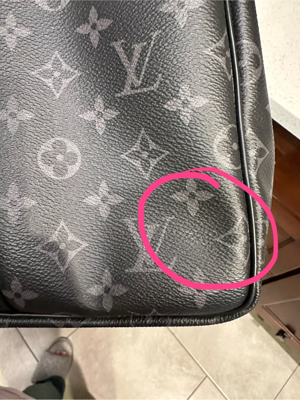 Louis Vuitton Black Monogram Black Eclipse Bandolier Keepall 55 - Picture 11 of 12
